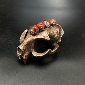 Rebel ~ Copper Electroformed Cat Skull