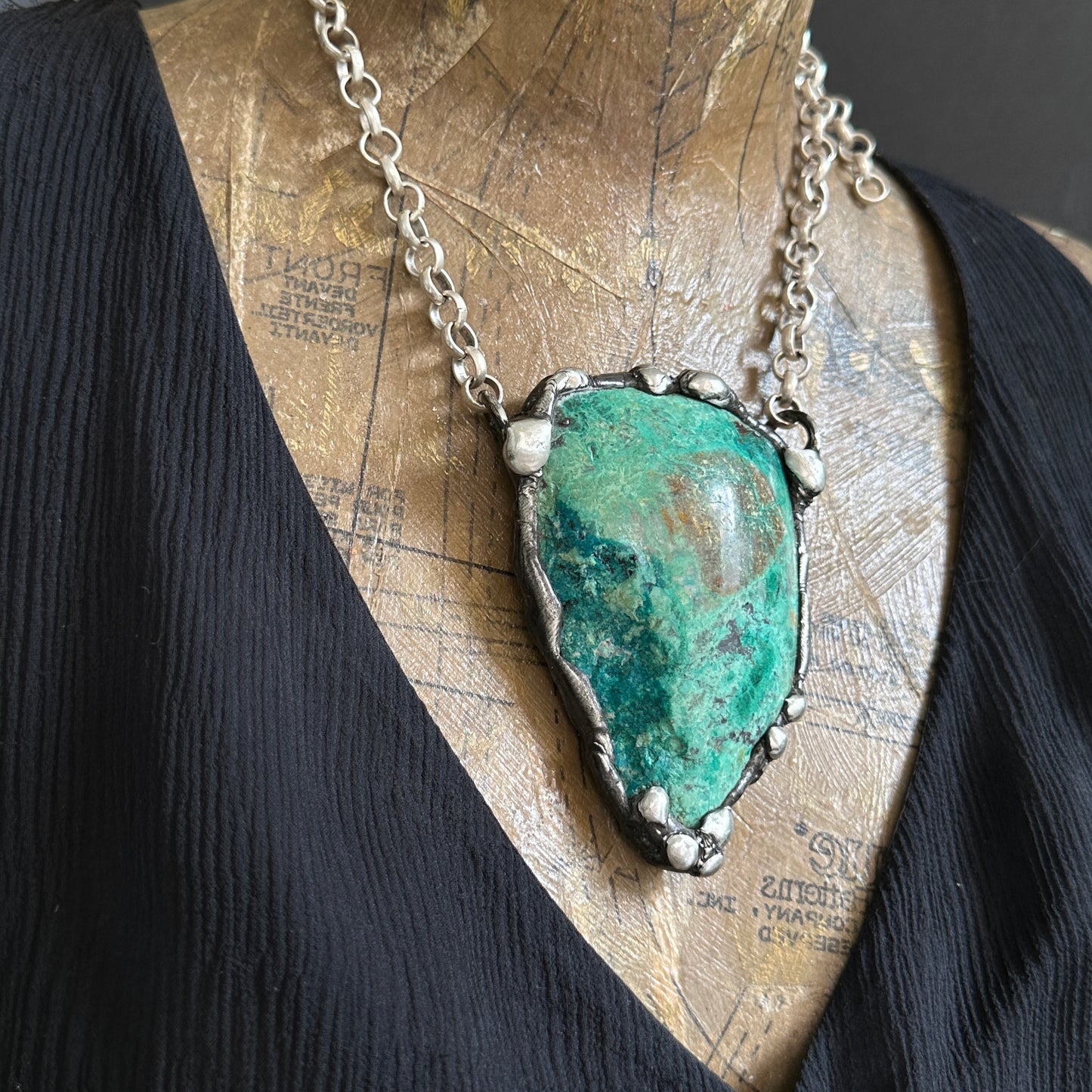 Terra ~ Large Chrysocolla Necklace