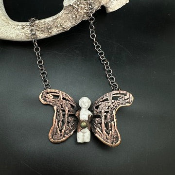 Flying Charlotte ~ Winged Antique Charlotte Doll Necklace