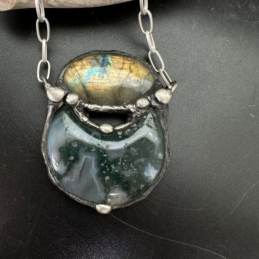 Moon Magic ~ Labradorite & Moss Agate Necklace