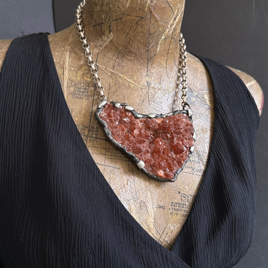 Open ~ Red Quartz Statement Necklace