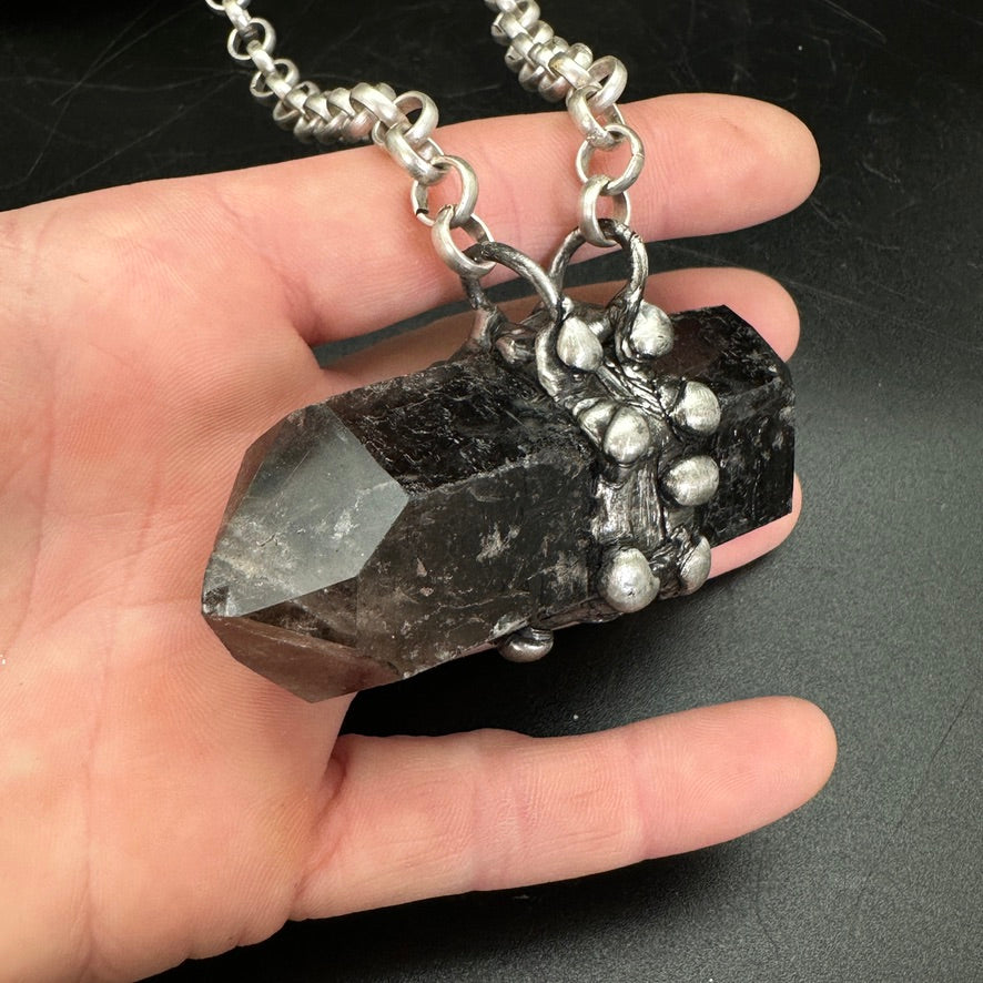 Strive ~  Smoky Quartz Point Necklace