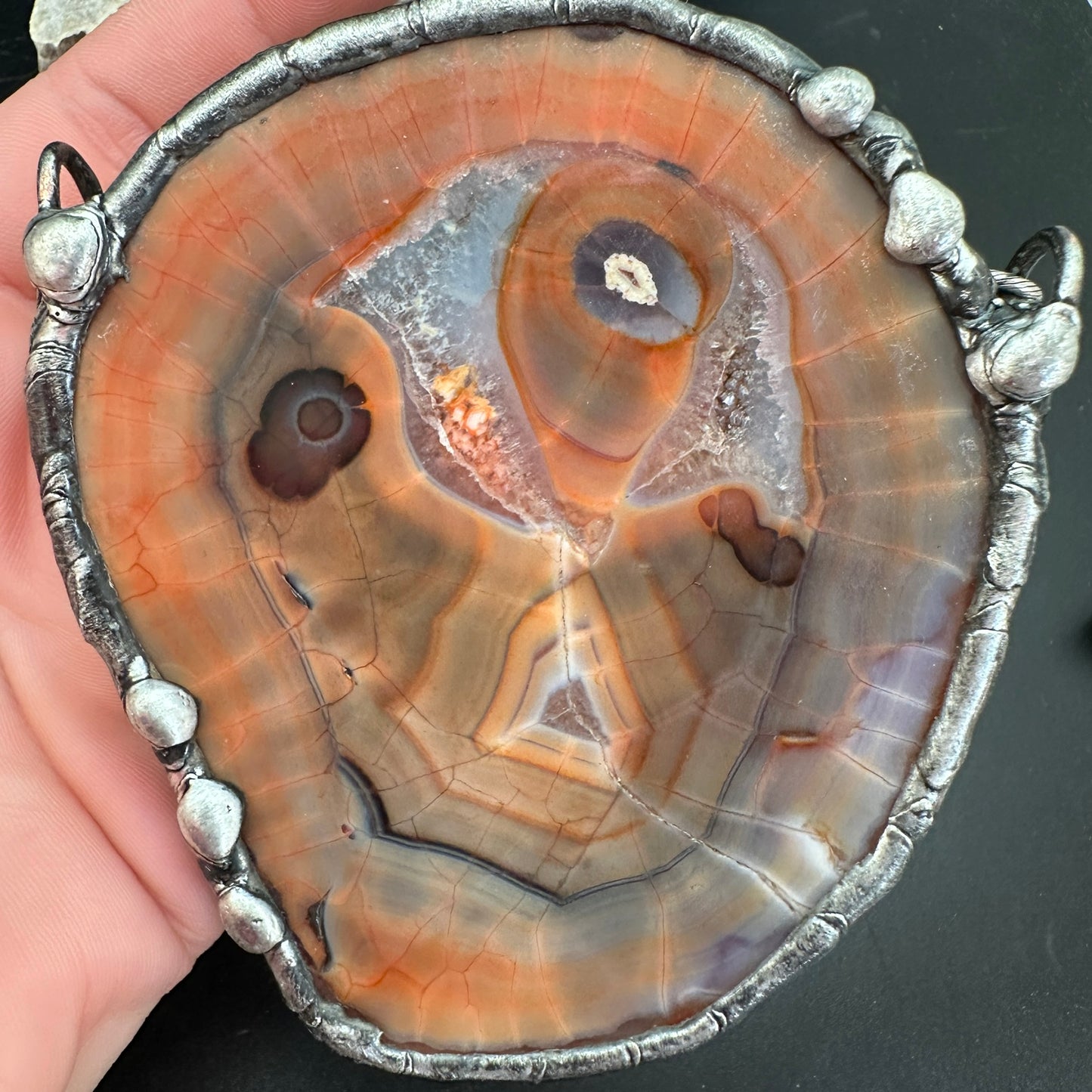 Andromeda ~ Agate Disc Necklace