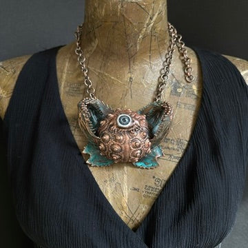 Dream Creature ~ Urchin Eyed Copper Electroformed Necklace