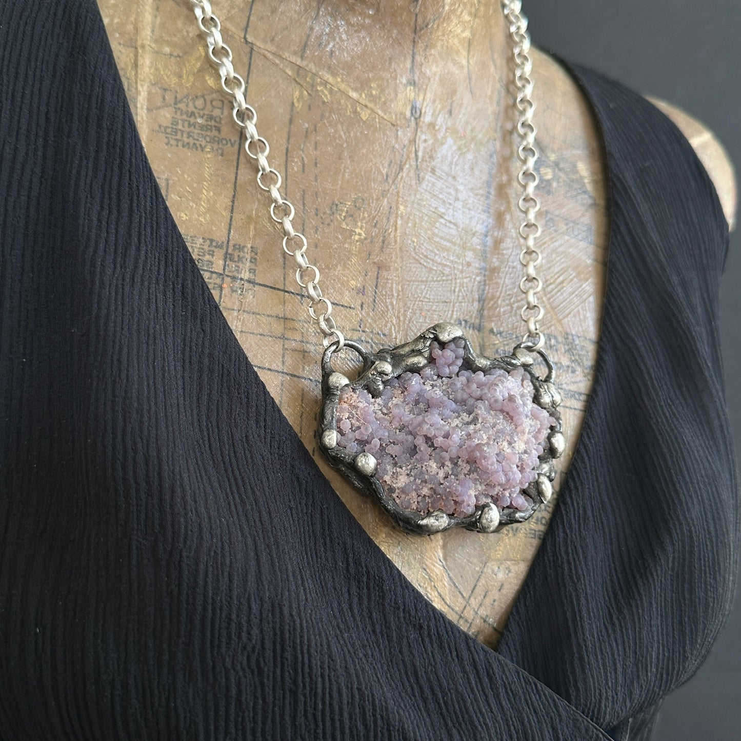 Juice ~ Purple Grape Agate Cluster Necklace