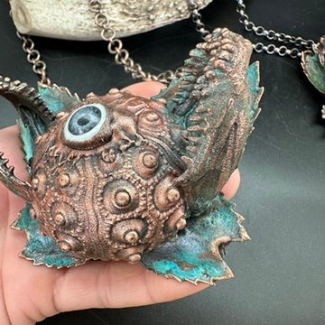 Dream Creature ~ Urchin Eyed Copper Electroformed Necklace