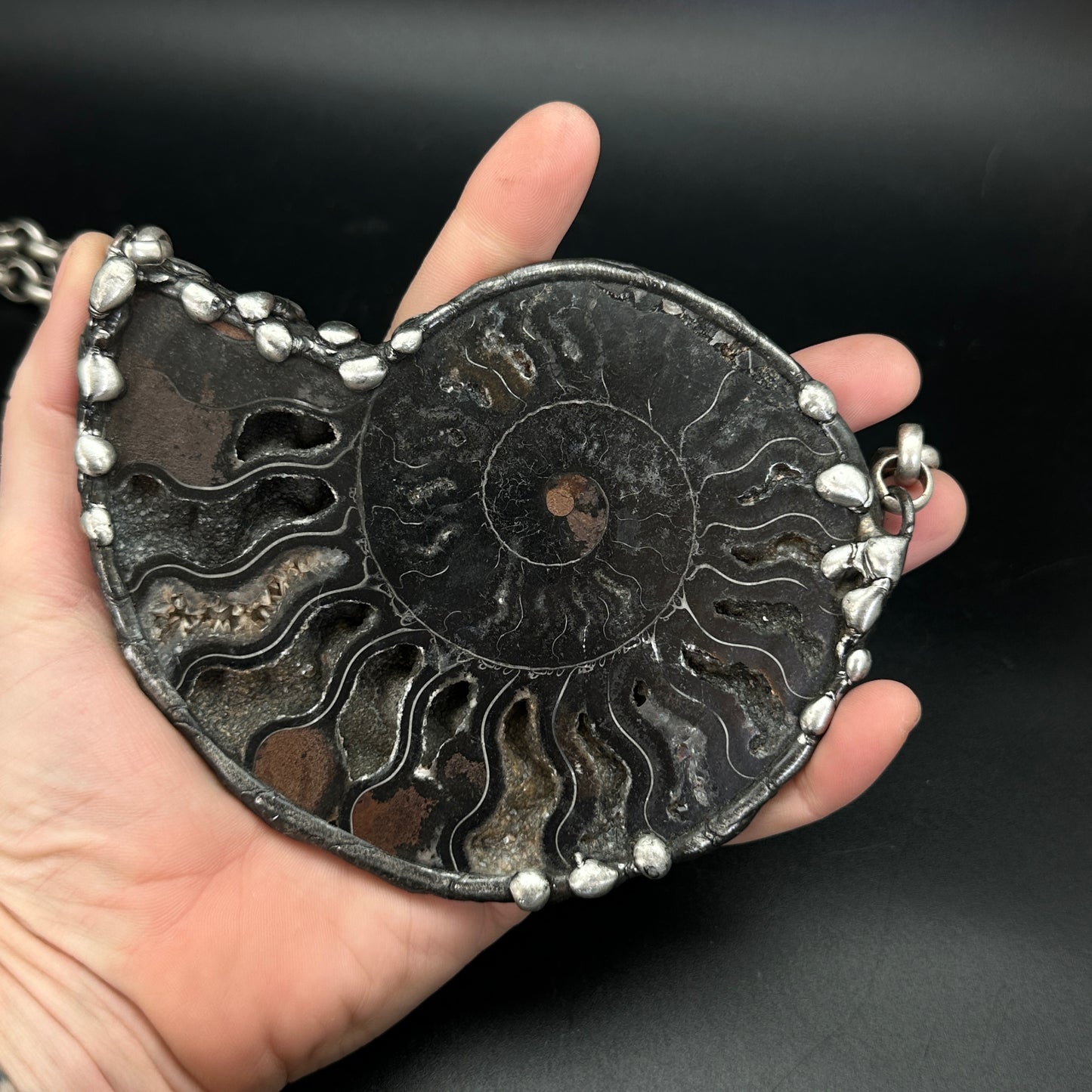 Fibonacci ~ Massive Fossil Ammonite Necklace