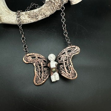 Flying Charlotte ~ Winged Antique Charlotte Doll Necklace