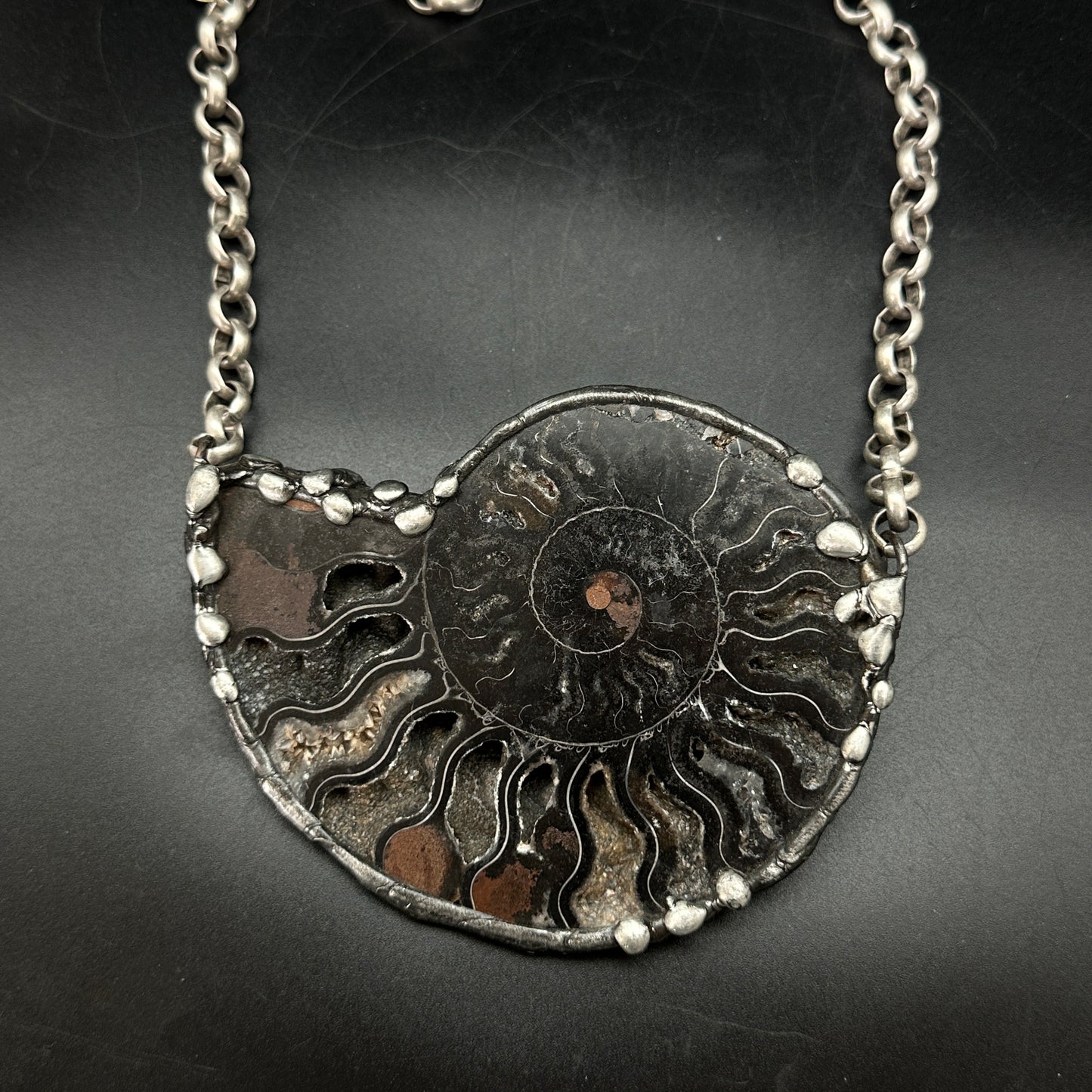 Fibonacci ~ Massive Fossil Ammonite Necklace