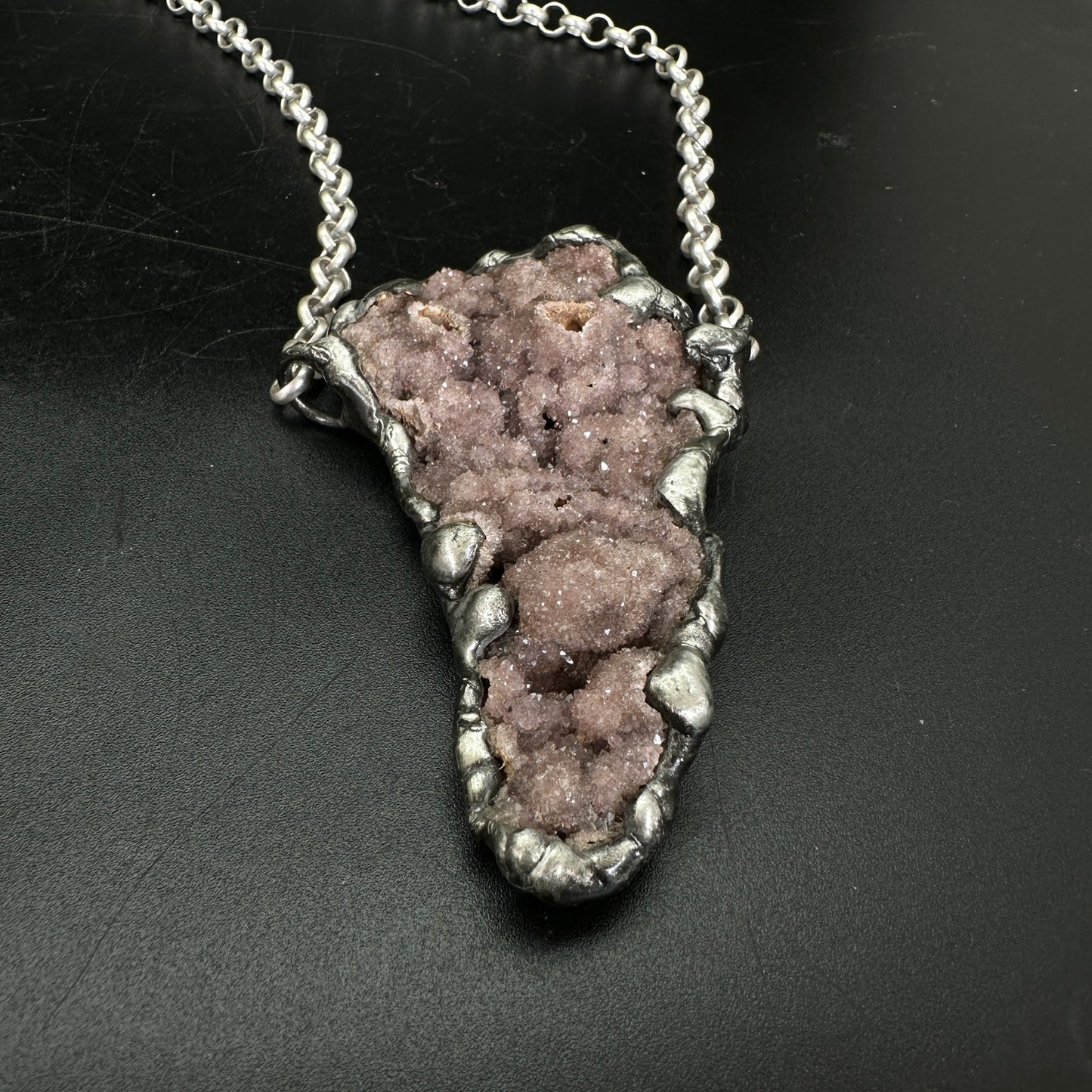 Road Less Traveled ~ Turkish Amethyst Druzy Crystal Necklace