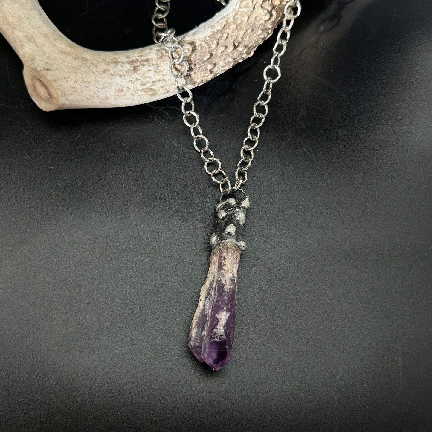 Conjure ~ Raw Amethyst Point Necklace