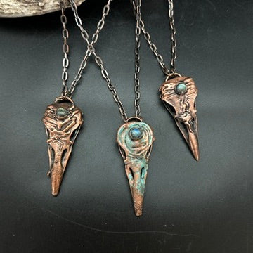 Lil' Raven Dreams ~ Copper Electroformed Necklace