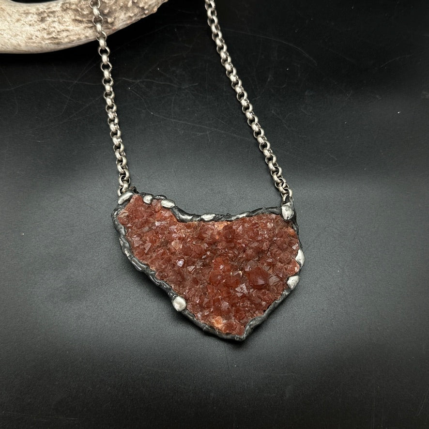 Open ~ Red Quartz Statement Necklace