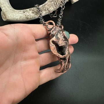 Chimera ~ Copper Electroformed Skull Talisman Necklace