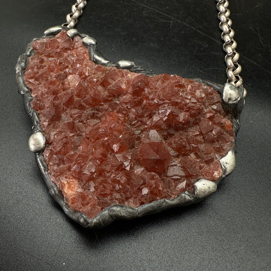 Open ~ Red Quartz Statement Necklace