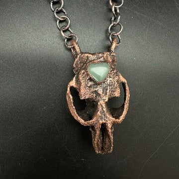 Chimera ~ Copper Electroformed Skull Talisman Necklace