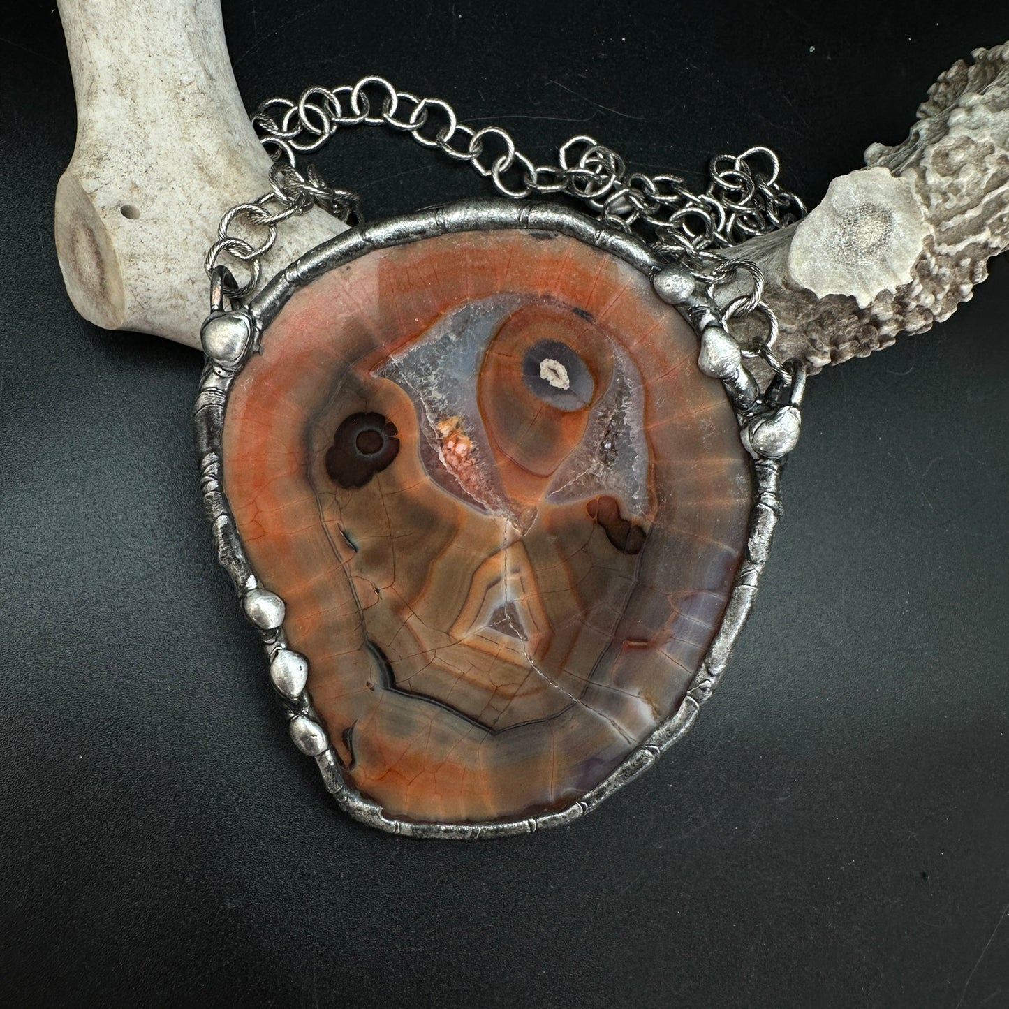 Andromeda ~ Agate Disc Necklace