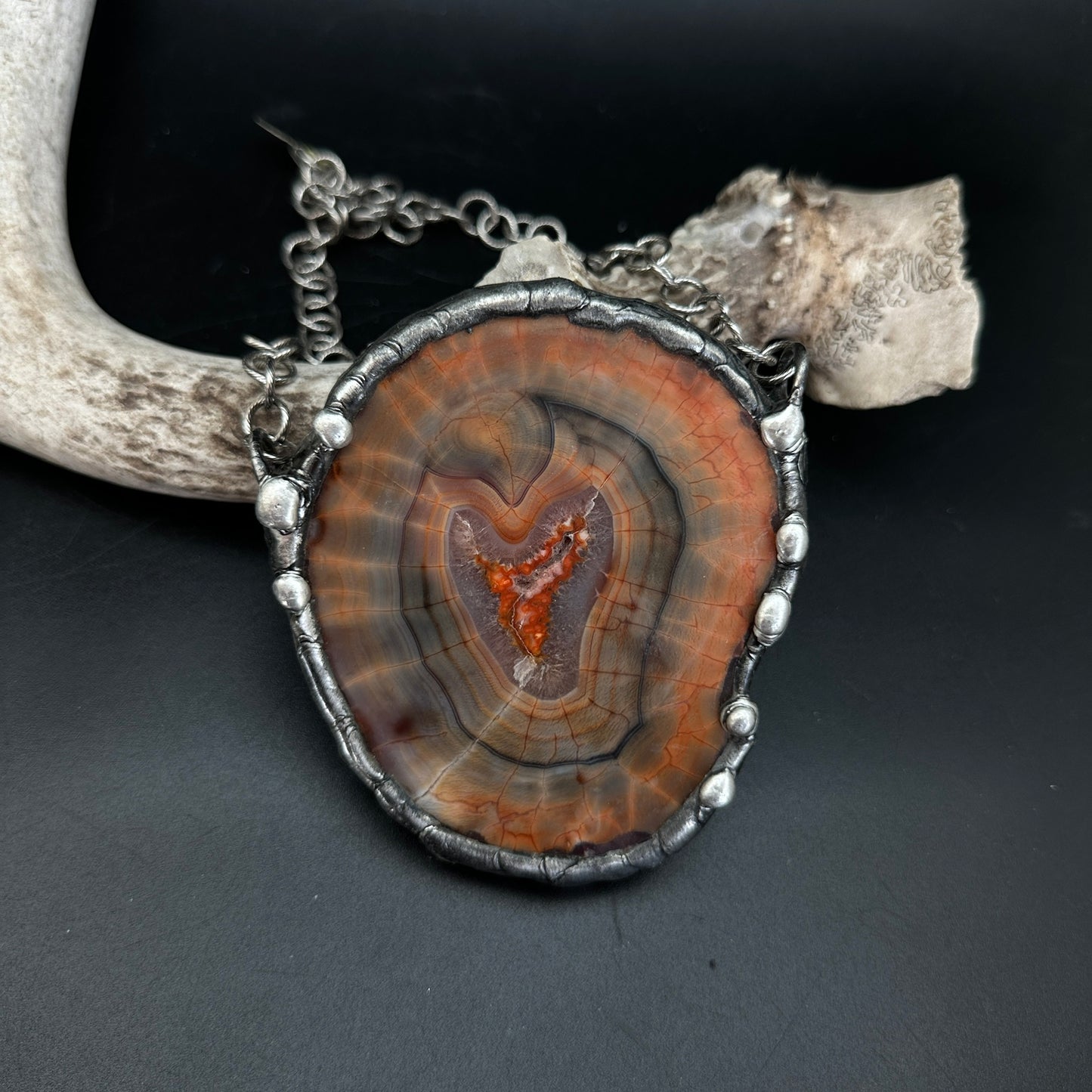 Andromeda ~ Agate Disc Necklace