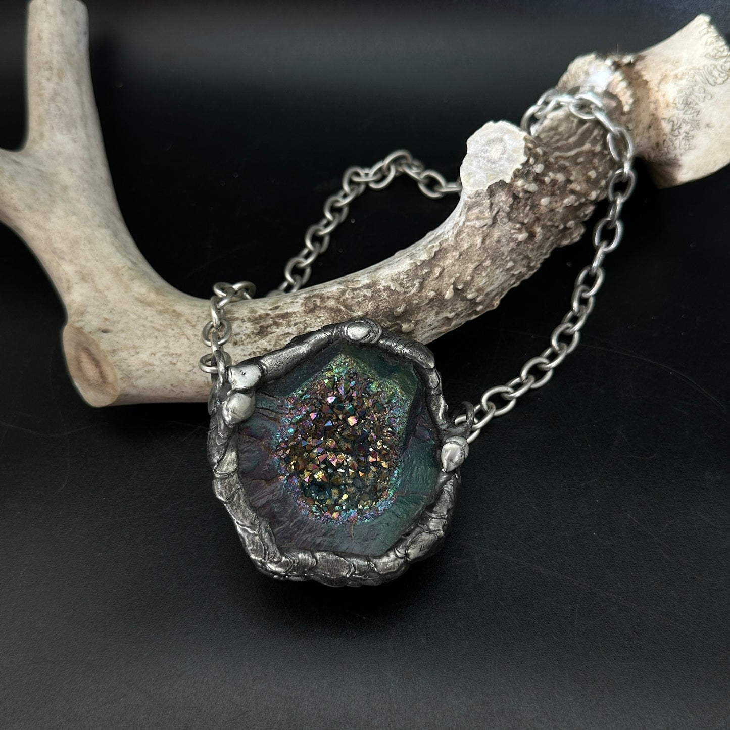 Majestical ~ Unicorn Quartz Geode Necklace