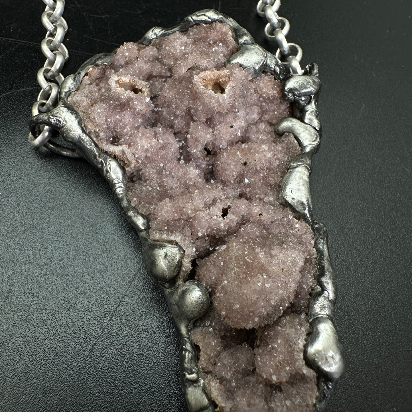 Road Less Traveled ~ Turkish Amethyst Druzy Crystal Necklace