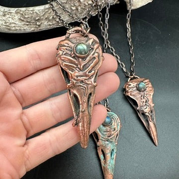 Lil' Raven Dreams ~ Copper Electroformed Necklace