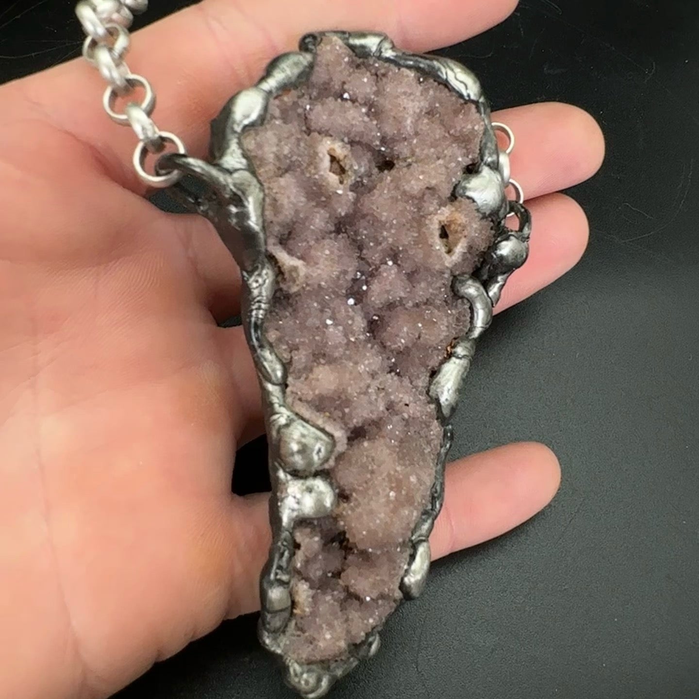 Road Less Traveled ~ Turkish Amethyst Druzy Crystal Necklace