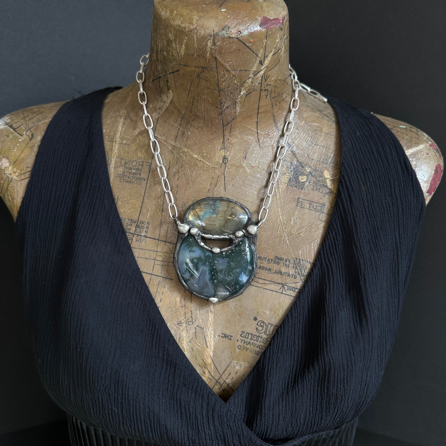 Moon Magic ~ Labradorite & Moss Agate Necklace