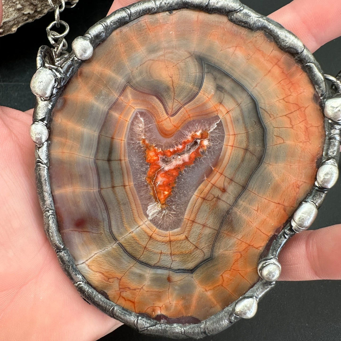 Andromeda ~ Agate Disc Necklace