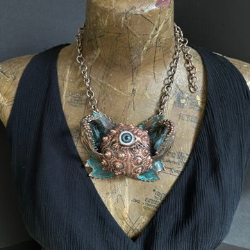 Dream Creature ~ Urchin Eyed Copper Electroformed Necklace