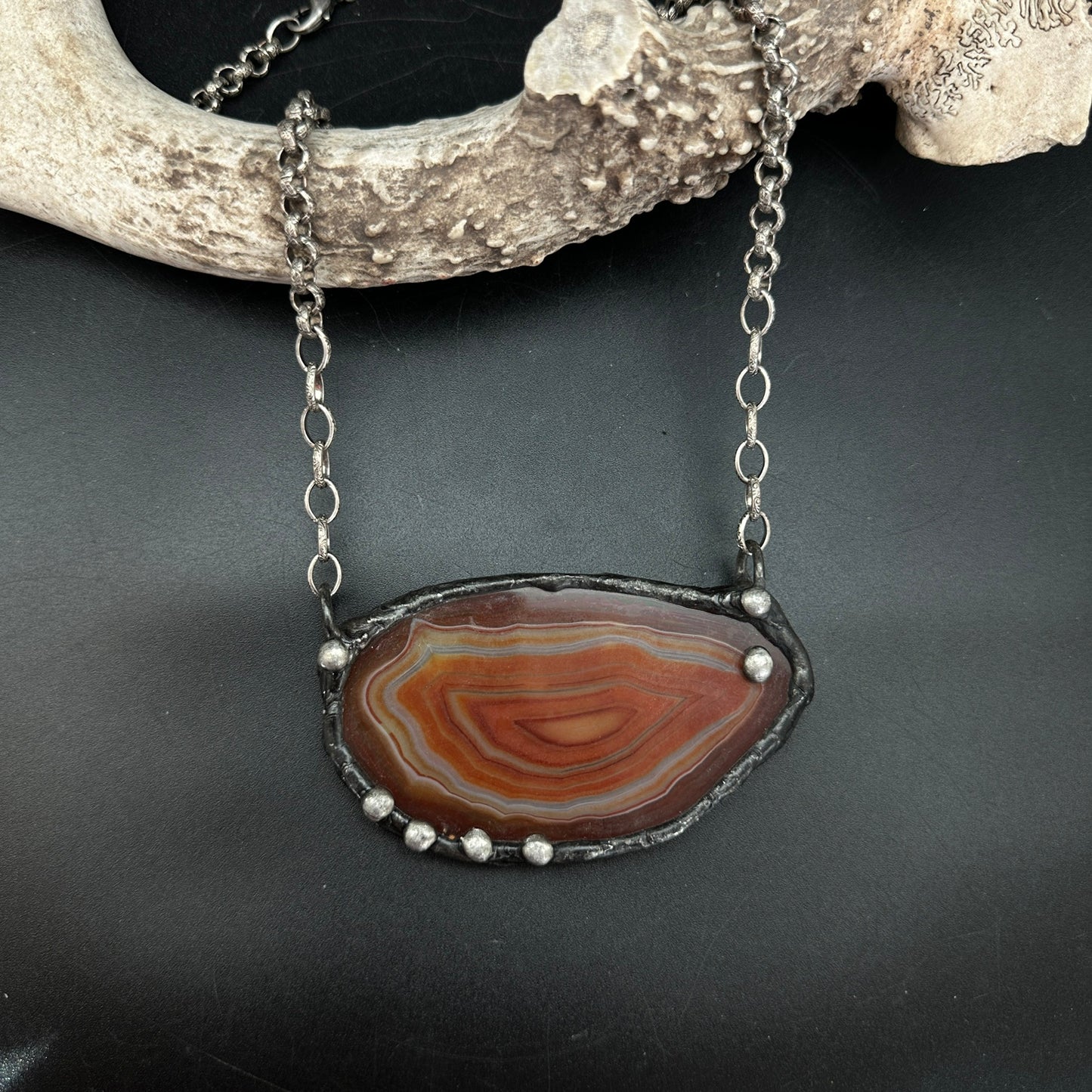 Rings Of Time ~ Geode Slice Necklace