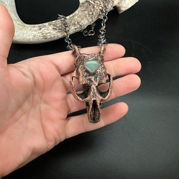 Chimera ~ Copper Electroformed Skull Talisman Necklace