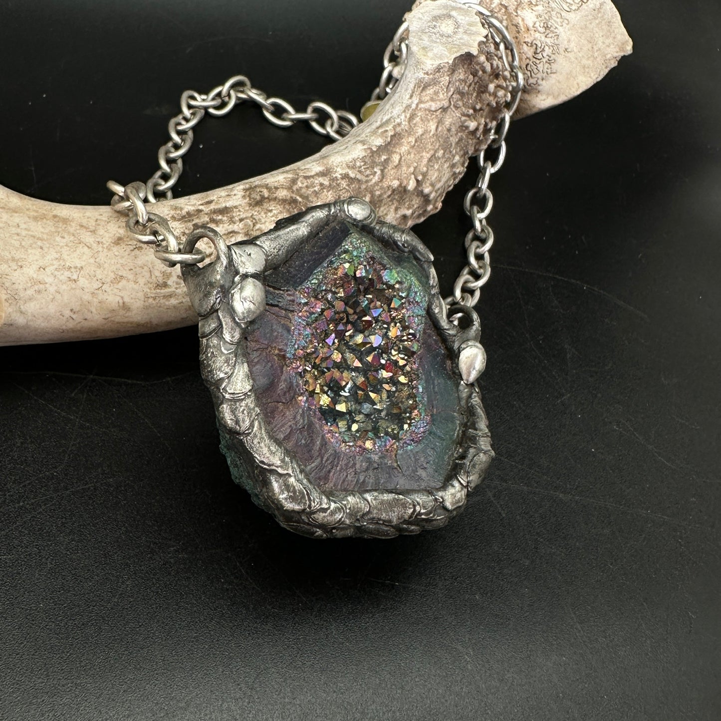 Majestical ~ Unicorn Quartz Geode Necklace