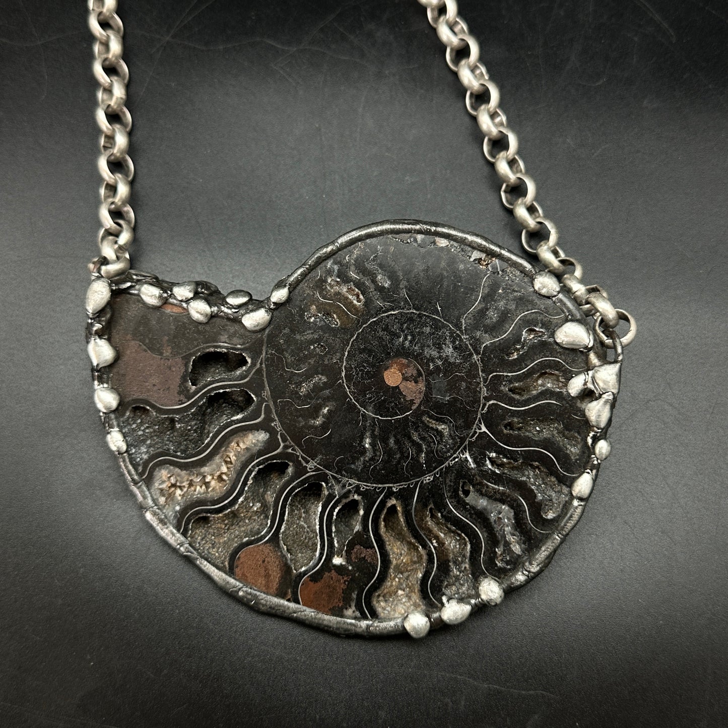 Fibonacci ~ Massive Fossil Ammonite Necklace