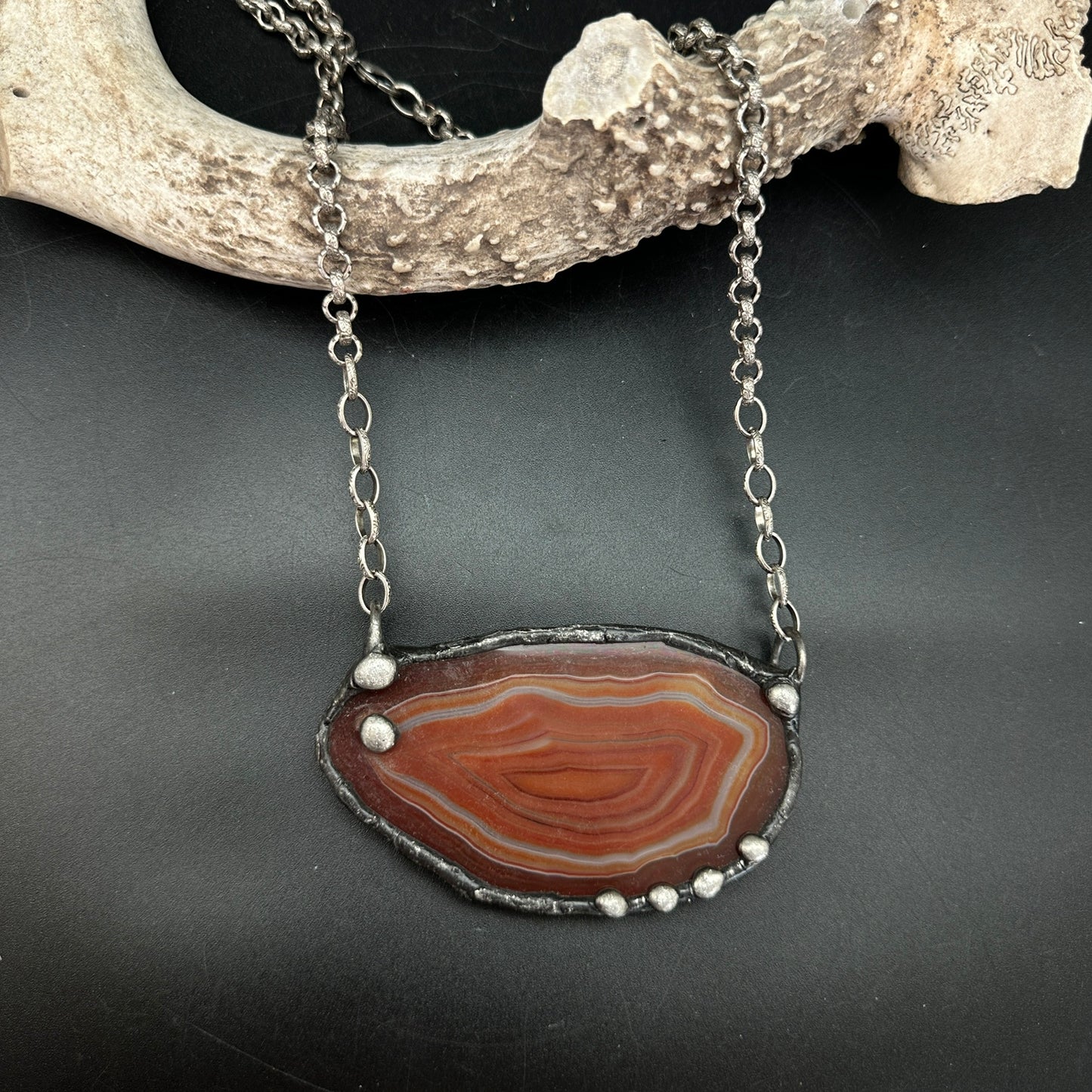 Rings Of Time ~ Geode Slice Necklace