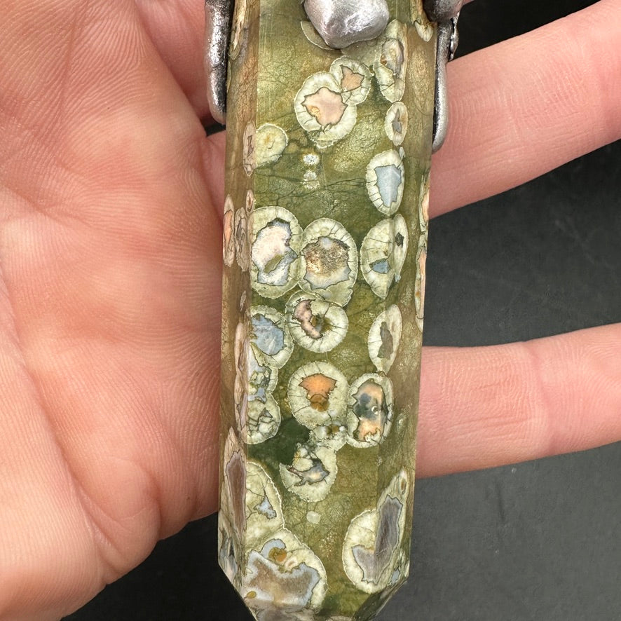 Rainforest ~ Rhyolite Jasper Tower ~ Polished Point Necklace