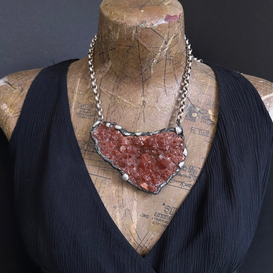 Open ~ Red Quartz Statement Necklace