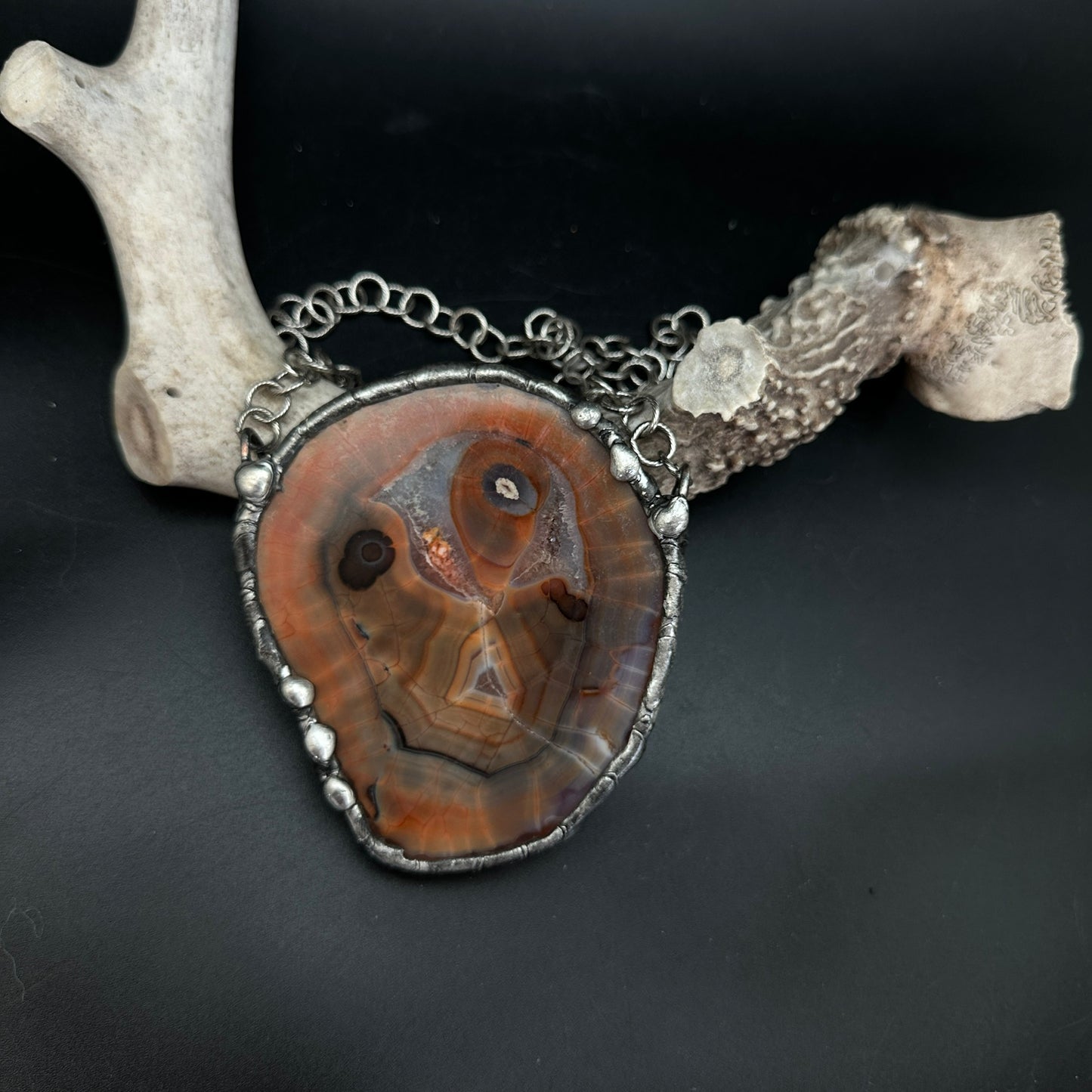 Andromeda ~ Agate Disc Necklace