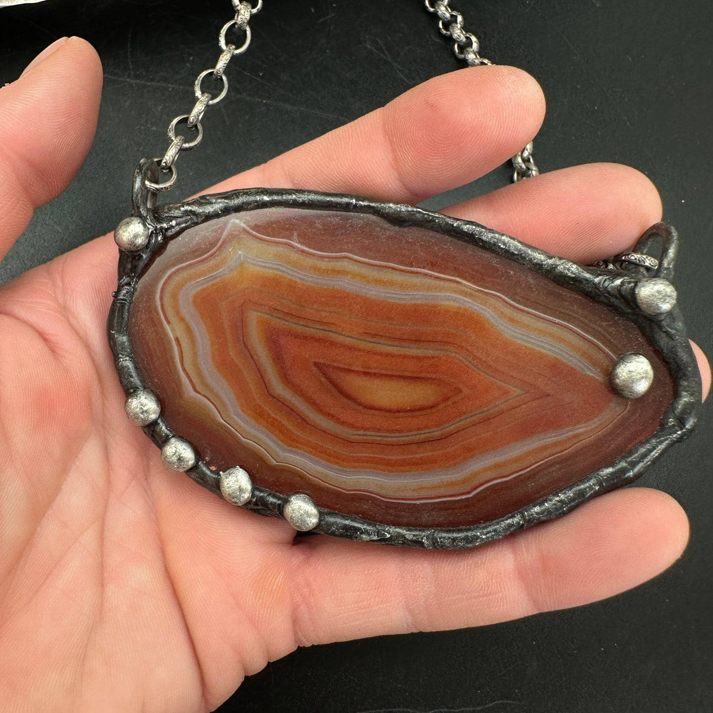 Rings Of Time ~ Geode Slice Necklace