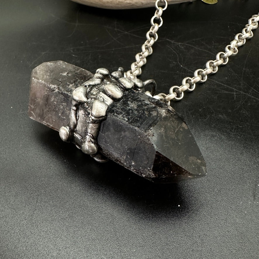 Strive ~  Smoky Quartz Point Necklace