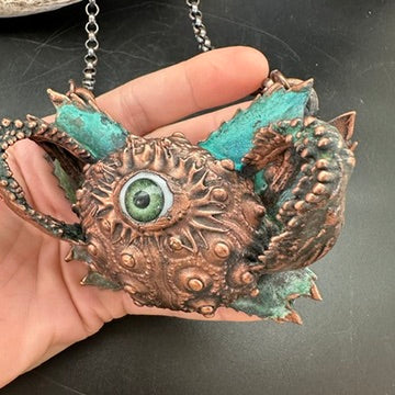 Dream Creature ~ Urchin Eyed Copper Electroformed Necklace