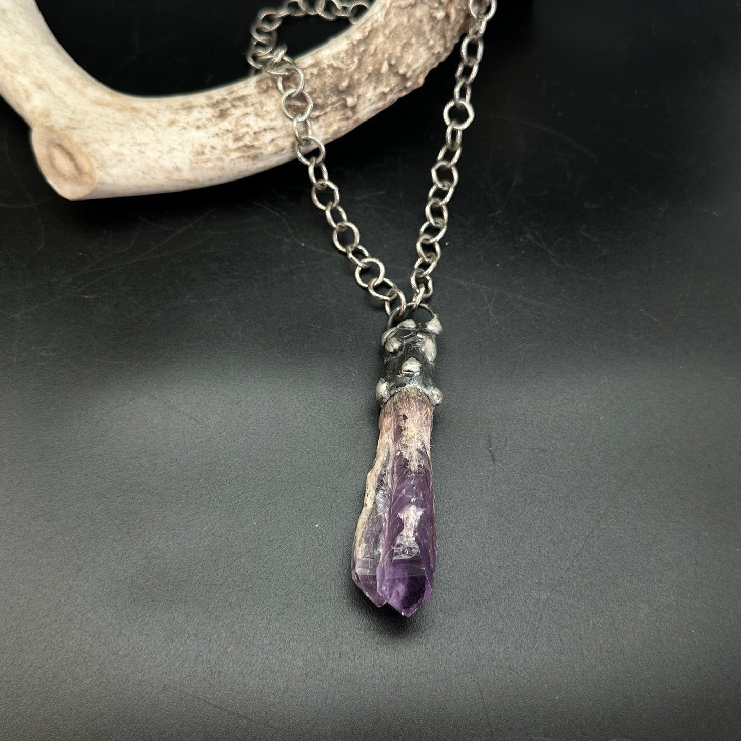 Conjure ~ Raw Amethyst Point Necklace