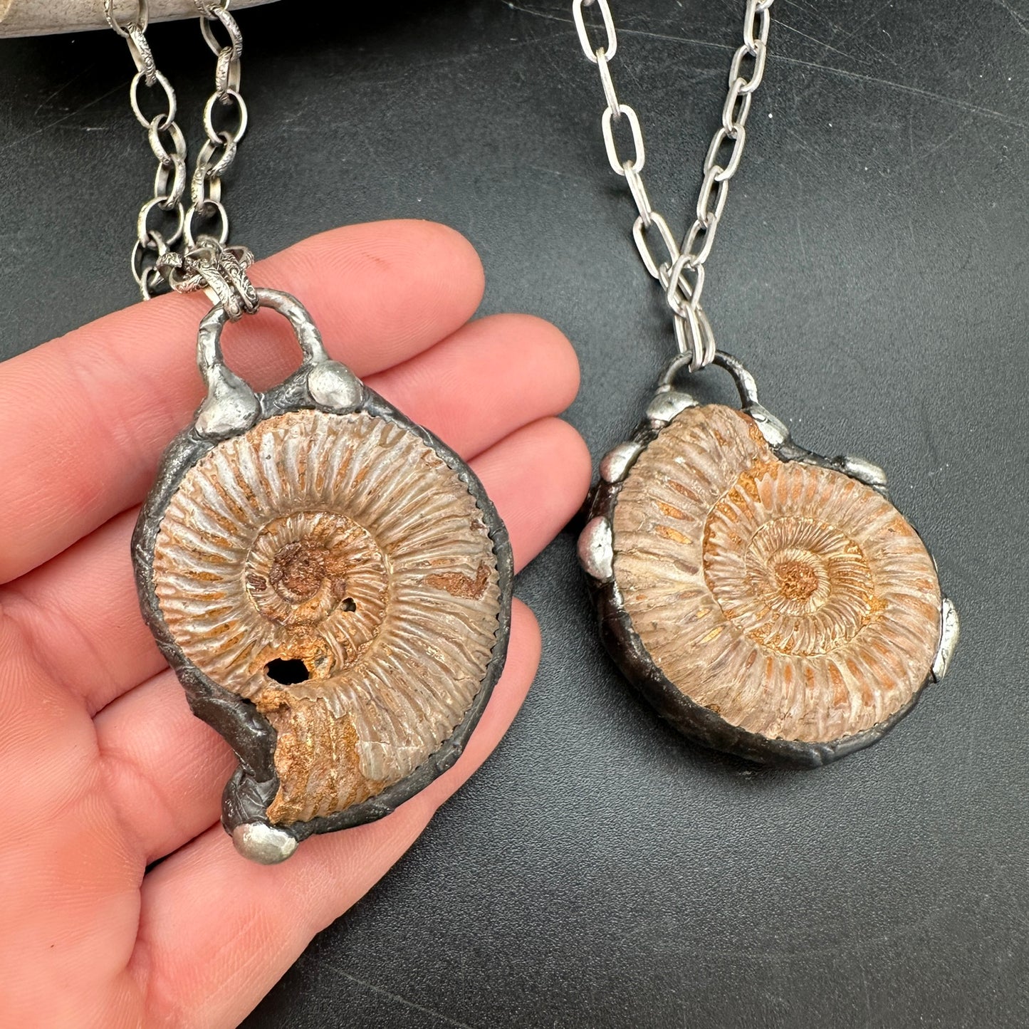 Spirals ~ Moroccan Fossil Ammonite Necklace