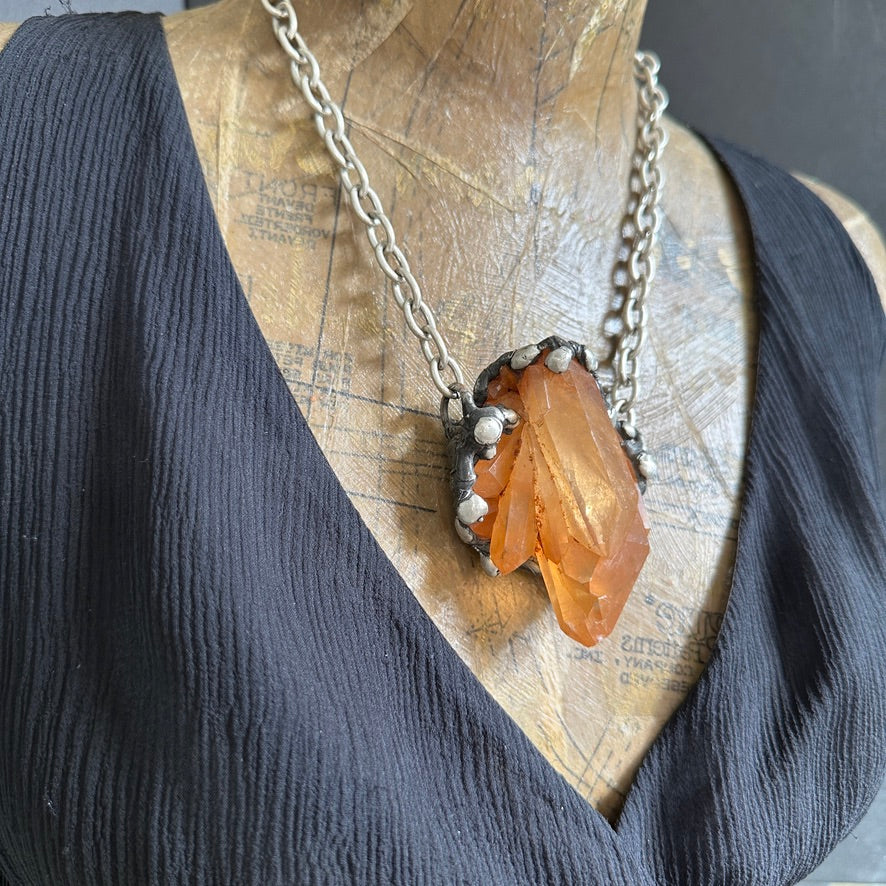 Deja Vu ~ Tangerine Quartz Necklace