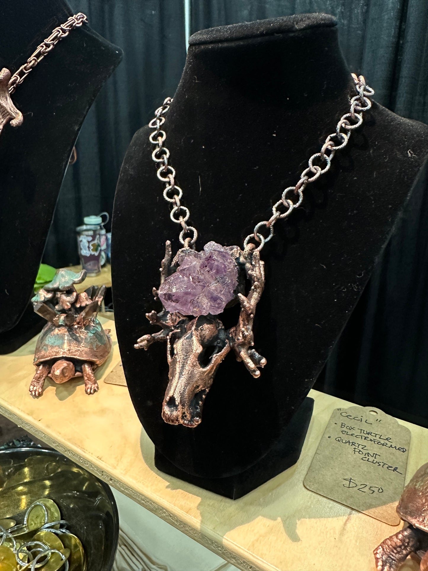 Nomad ~ Hybrid Wolf Skull & Amethyst Necklace