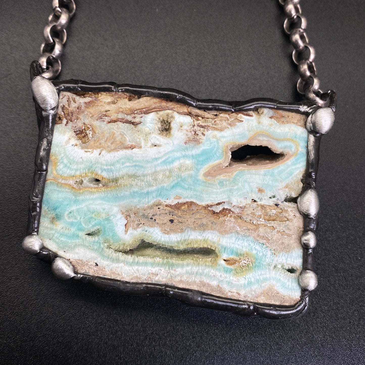 Sail Away ~ Blue Aragonite Necklace