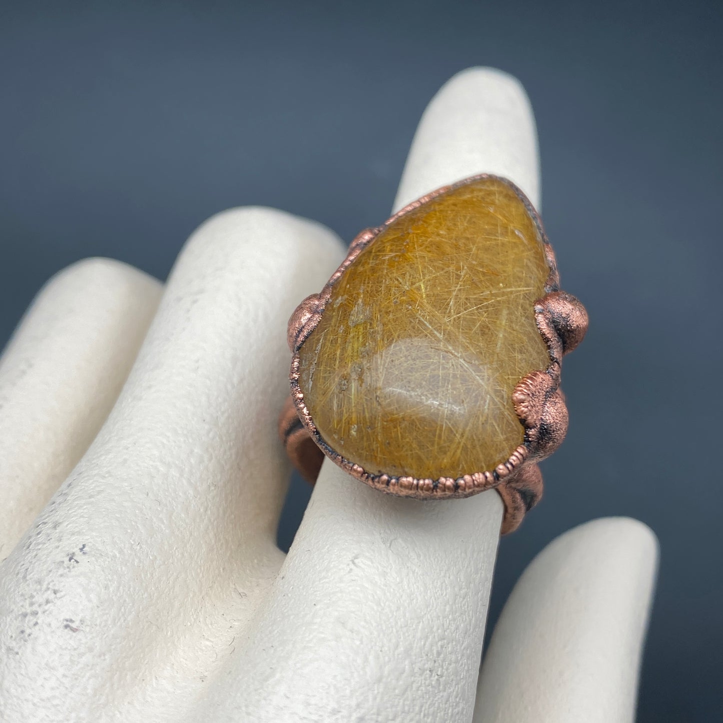 Golden Hour ~ Rutilated Quartz Statement Ring